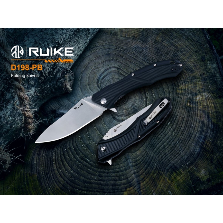 Ruike RUD198PB - Taitettava taskuveitsi 23,1 cm musta