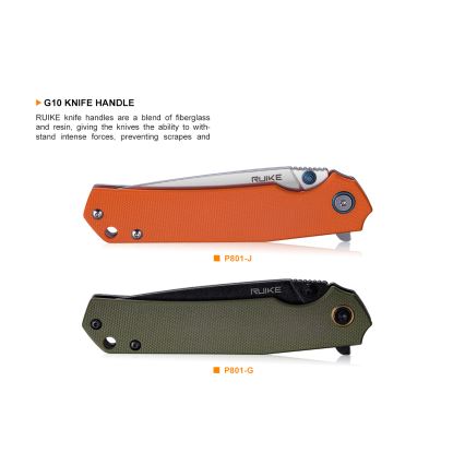 Ruike RUP801J - Taitettava taskuveitsi 20 cm oranssi