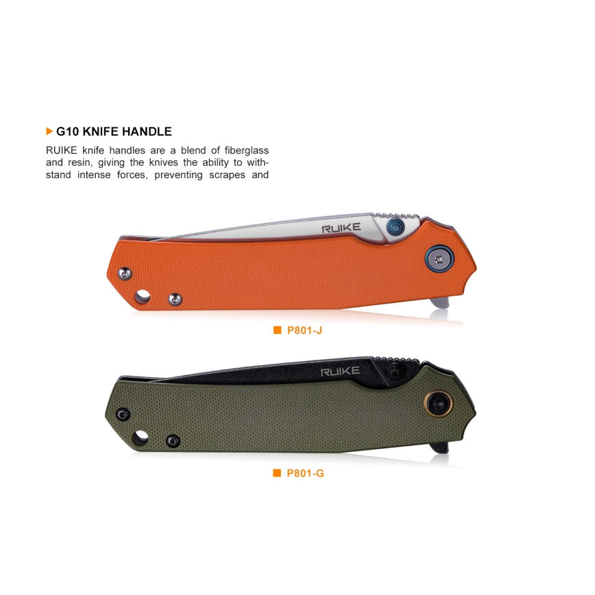 Ruike RUP801J - Taitettava taskuveitsi 20 cm oranssi
