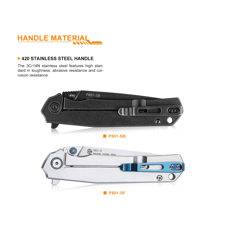 Ruike RUP801SB - Taitettava taskuveitsi 20 cm harmaa