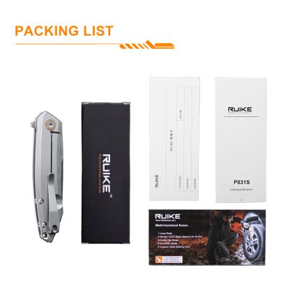 Ruike RUP831SSA - Taittuva veitsi 19,5 cm hopea