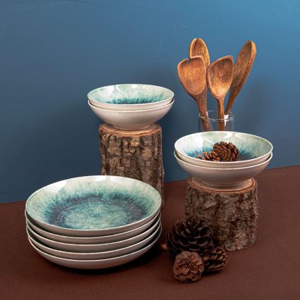 Ruokailusetti 18 kpl sininen/posliini