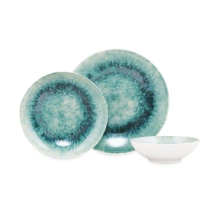 Ruokailusetti 18 kpl sininen/posliini