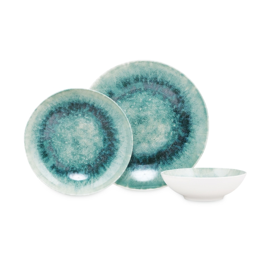 Ruokailusetti 18 kpl sininen/posliini