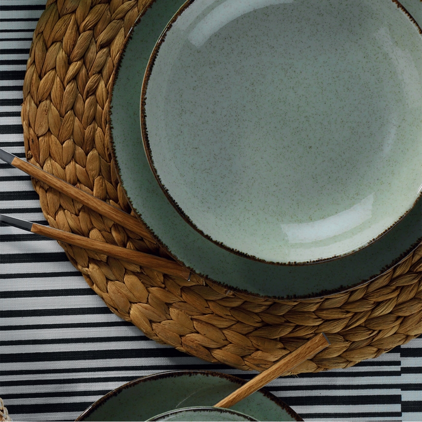 Ruokailusetti 18 kpl vihreä/posliini