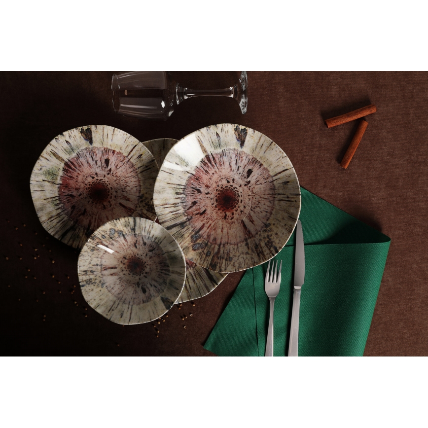 Ruokailusetti 24 kpl monivärinen/posliini