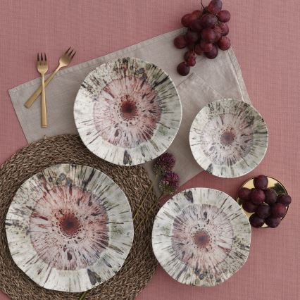 Ruokailusetti 24 kpl monivärinen/posliini