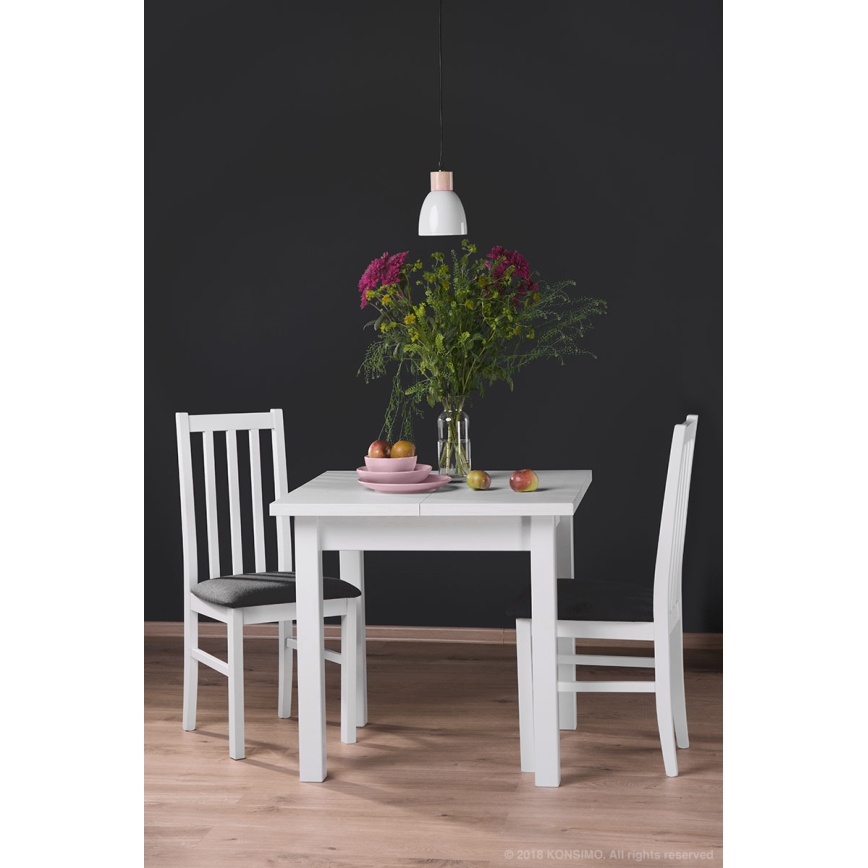 Ruokapöytä HOSPE 78x80 cm pyökki/valkoinen
