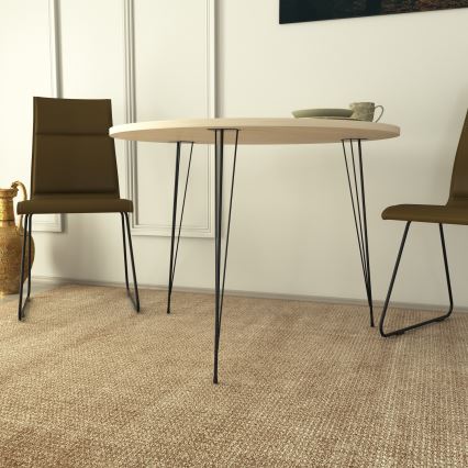 Ruokapöytä SANDALF 75x90 cm beige/musta