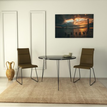 Ruokapöytä SANDALF 75x90 cm musta