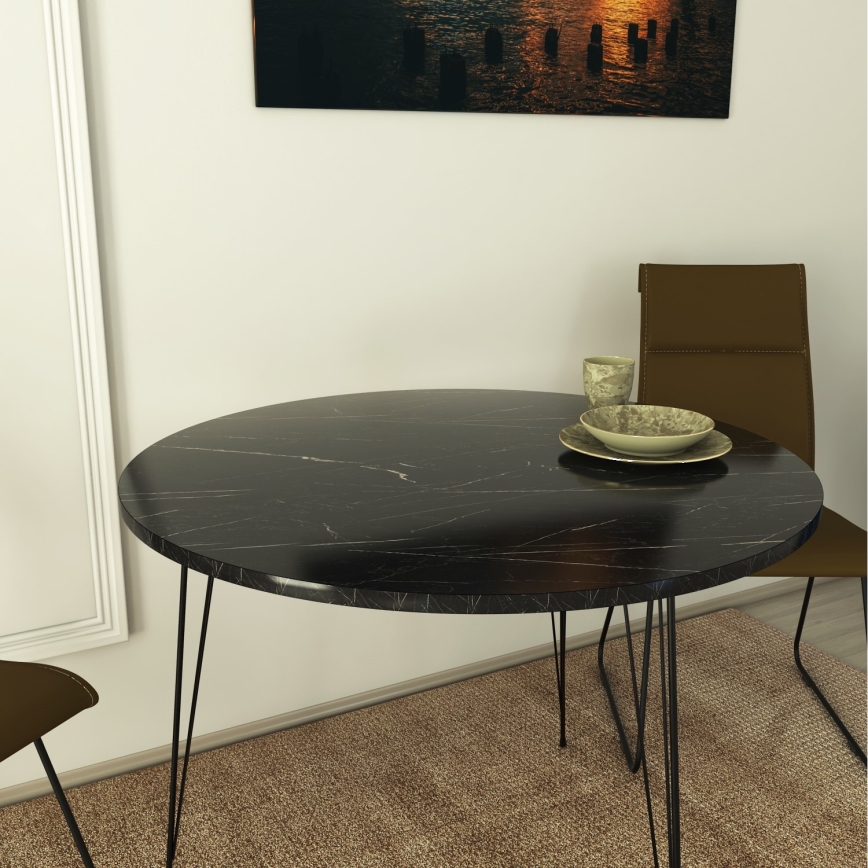 Ruokapöytä SANDALF 75x90 cm musta