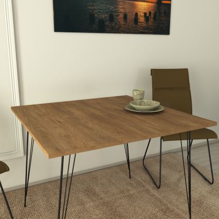 Ruokapöytä SANDALF 75x90 cm ruskea/musta