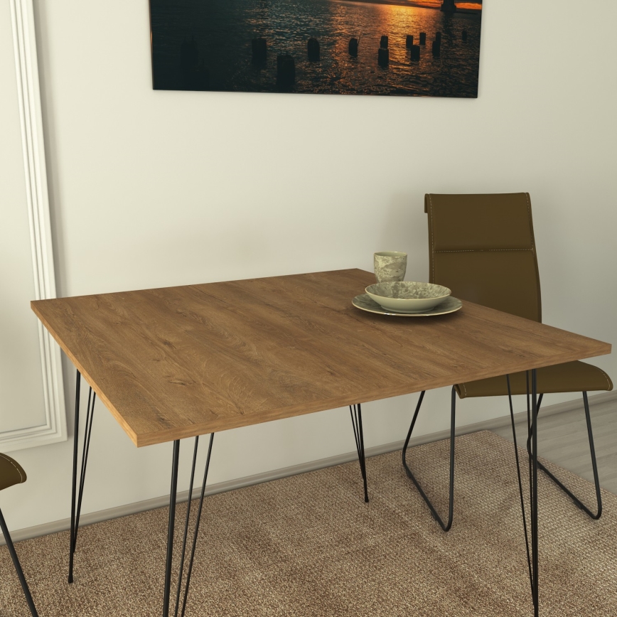 Ruokapöytä SANDALF 75x90 cm ruskea/musta
