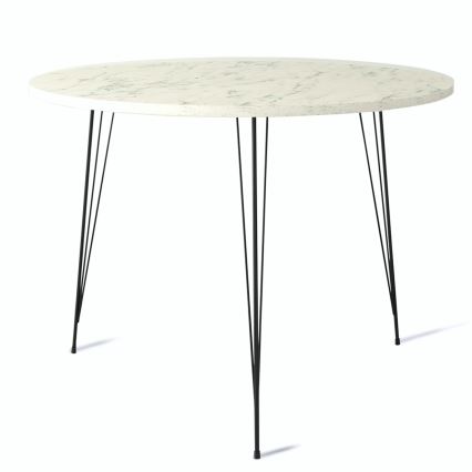 Ruokapöytä SANDALF 75x90 cm valkoinen/musta