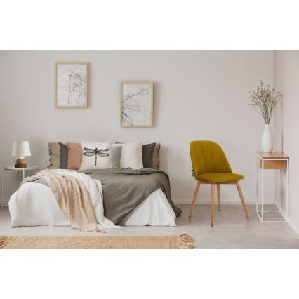 Ruokatuoli BAKERI 86x48 cm keltainen/vaalea tammi