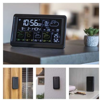 Sääasema LCD-näytöllä GoSmart 230V/3xAAA + 2×AAA Wi-Fi Tuya musta