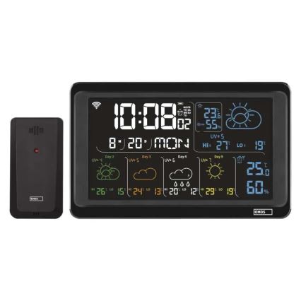 Sääasema LCD-näytöllä GoSmart 230V/3xAAA + 2×AAA Wi-Fi Tuya musta