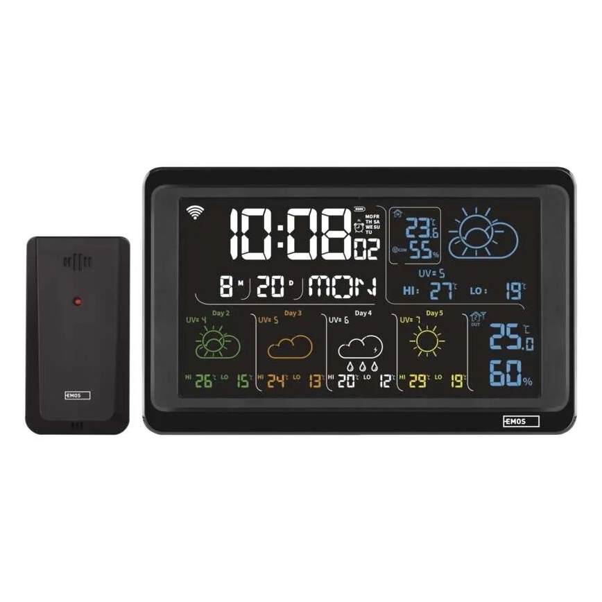 Sääasema LCD-näytöllä GoSmart 230V/3xAAA + 2×AAA Wi-Fi Tuya musta