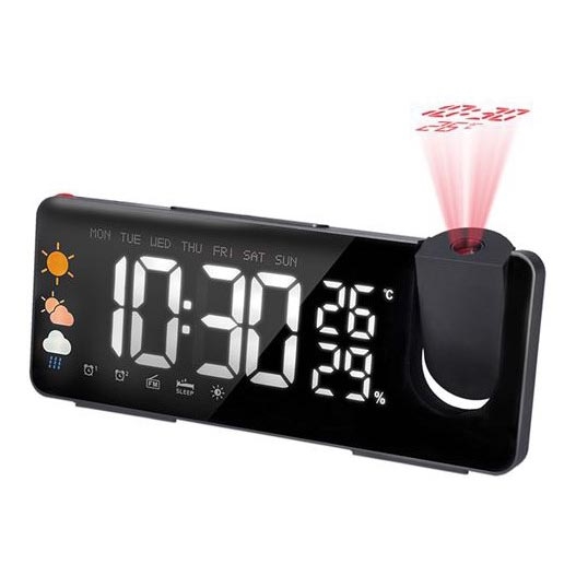 Sääasema LCD-näytöllä, herätyskellolla ja projektorilla 1xCR2032