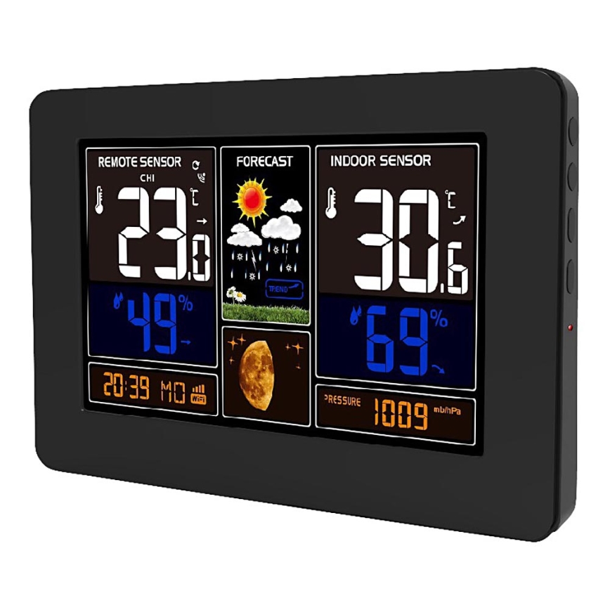 Sääasema värillisellä LCD-näytöllä 2xAA/5V + 2xAA Wi-Fi Tuya