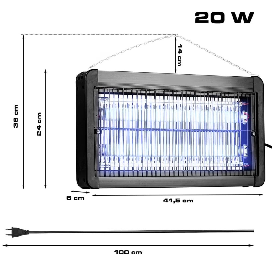 Sähköinen hyönteissuoja 2x10W/230V 100 m²