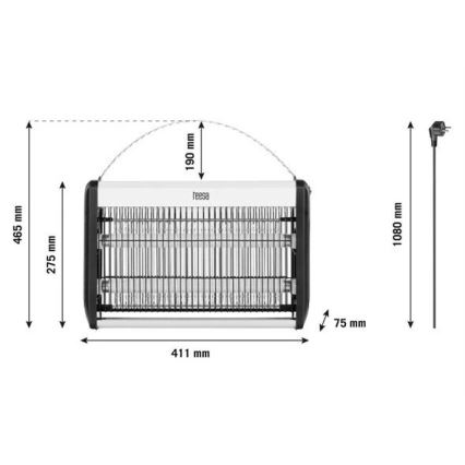 Sähköinen hyönteissuoja 2x10W/230V 80m2