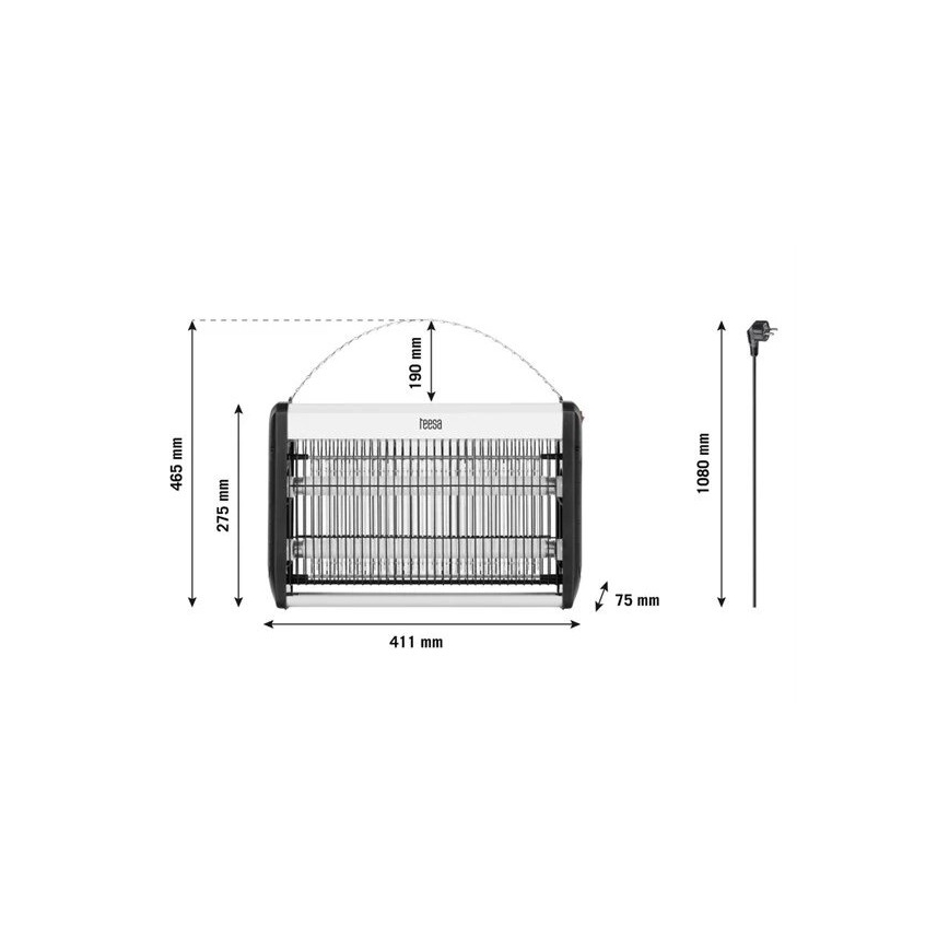 Sähköinen hyönteissuoja 2x10W/230V 80m2