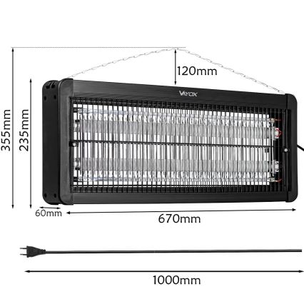 Sähköinen hyönteissuoja 2x20W/230V 180 m²
