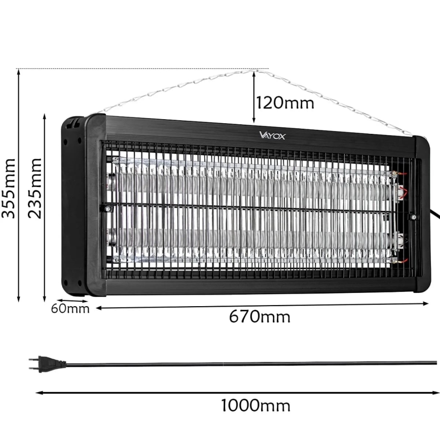 Sähköinen hyönteissuoja 2x20W/230V 180 m²