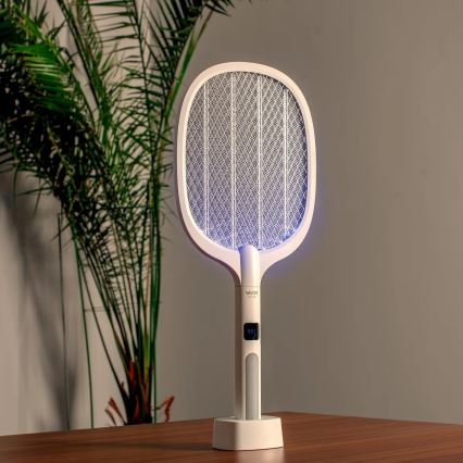 Sähköinen LED-hyönteisloukku 2in1 LCD-näytöllä 1200 mAh/5V valkoinen