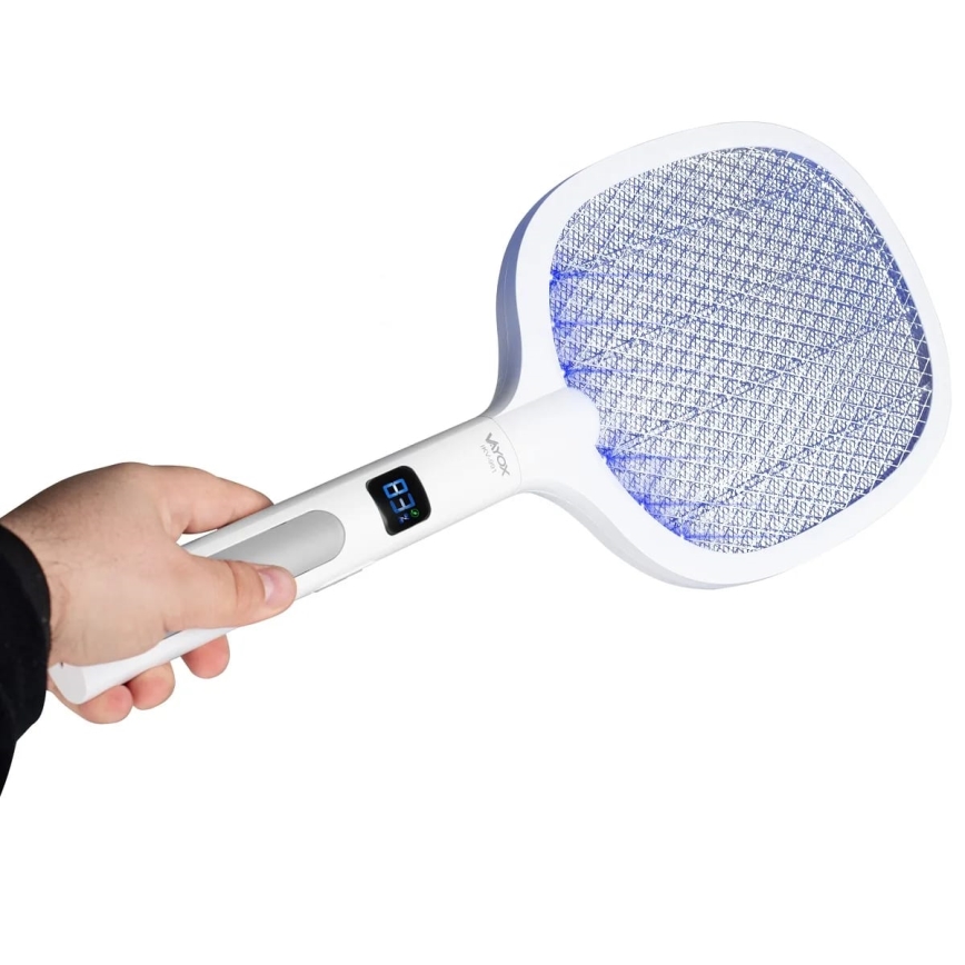 Sähköinen LED-hyönteisloukku 2in1 LCD-näytöllä 1200 mAh/5V valkoinen