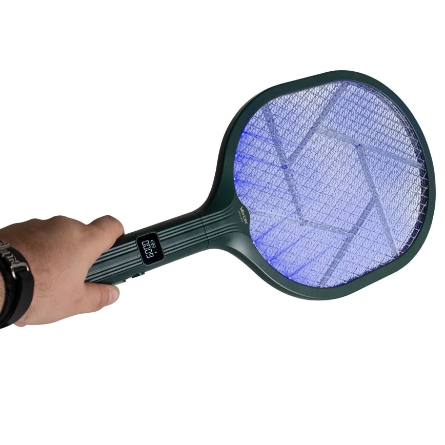 Sähköinen LED-hyönteisloukku 2in1 LCD-näytöllä 1200 mAh/5V vihreä