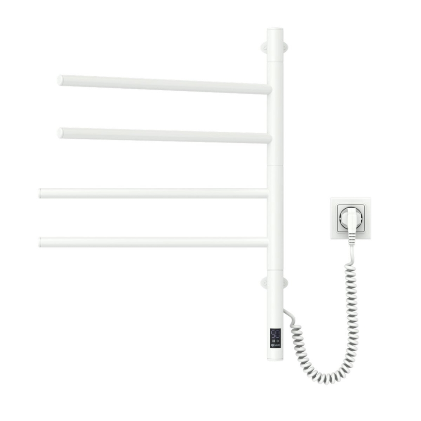 Sähköinen pyörivä pyyhekuivain termostaatilla ARABESQUE 150W/230V 64,6 cm IP44 valkoinen