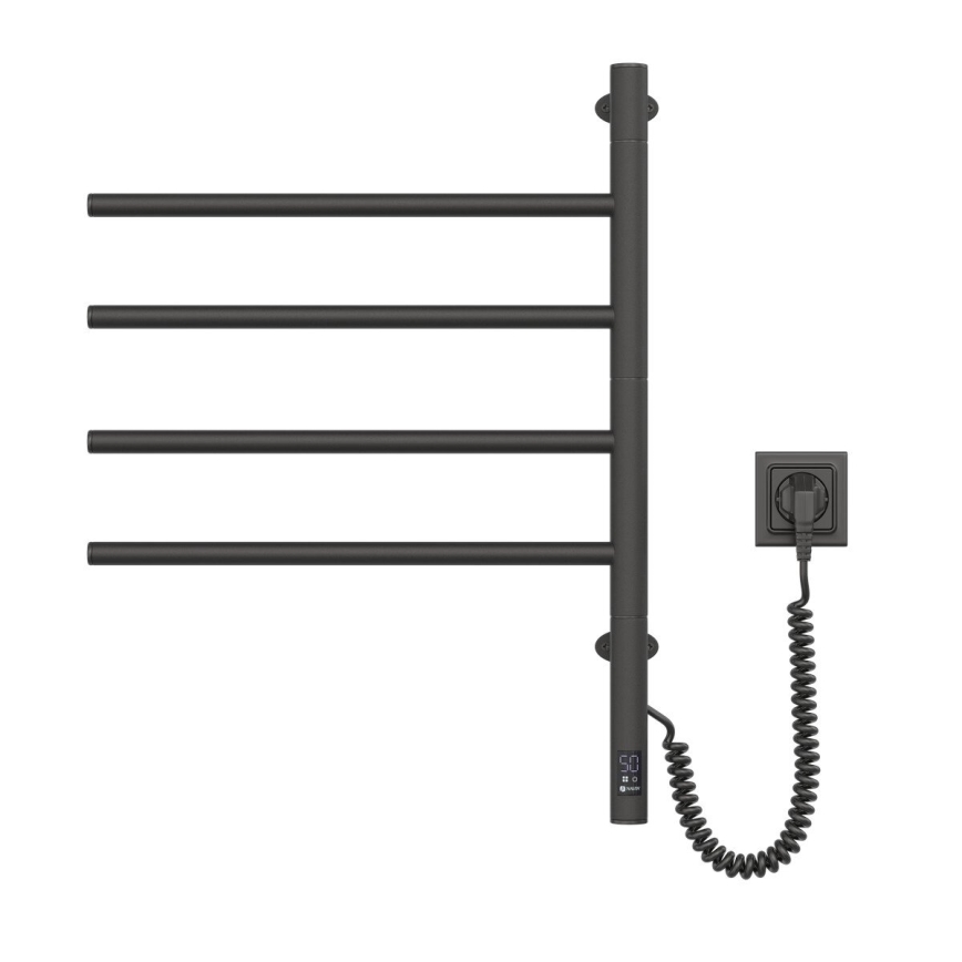 Sähköinen pyörivä pyyhekuivain termostaatilla ARABESQUE 150W/230V 64,6 cm IP44 musta