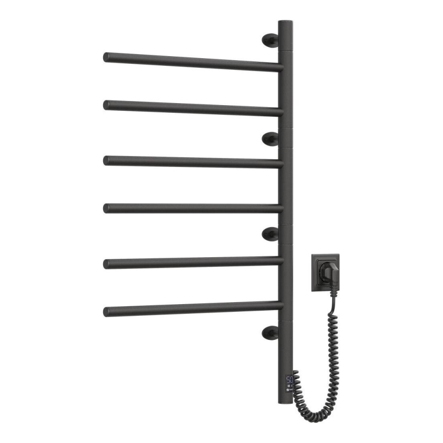 Sähköinen pyörivä pyyhekuivain termostaatilla ARABESQUE 196W/230V 81,8 cm IP44 musta