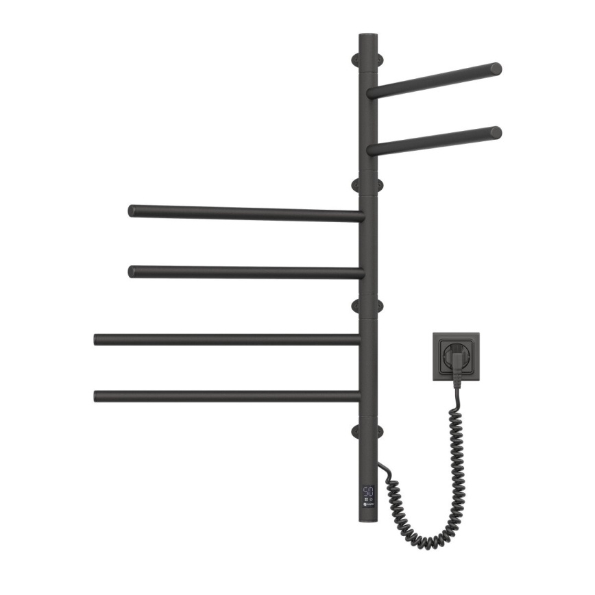 Sähköinen pyörivä pyyhekuivain termostaatilla ARABESQUE 196W/230V 81,8 cm IP44 musta