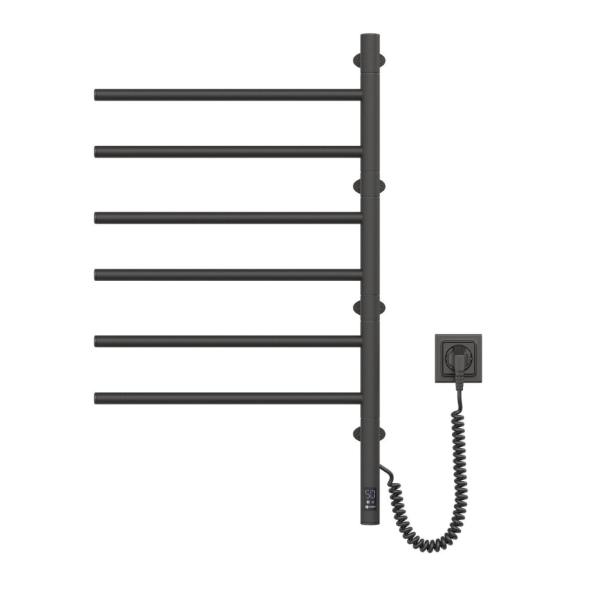 Sähköinen pyörivä pyyhekuivain termostaatilla ARABESQUE 196W/230V 81,8 cm IP44 musta