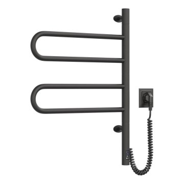 Sähköinen pyörivä pyyhekuivain termostaatilla FOUETTE 128W/230V 64,6 cm IP44 musta