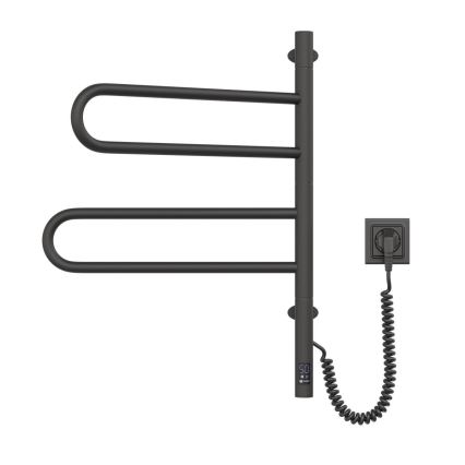 Sähköinen pyörivä pyyhekuivain termostaatilla FOUETTE 128W/230V 64,6 cm IP44 musta