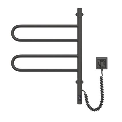 Sähköinen pyörivä pyyhekuivain termostaatilla FOUETTE 128W/230V 64,6 cm IP44 musta