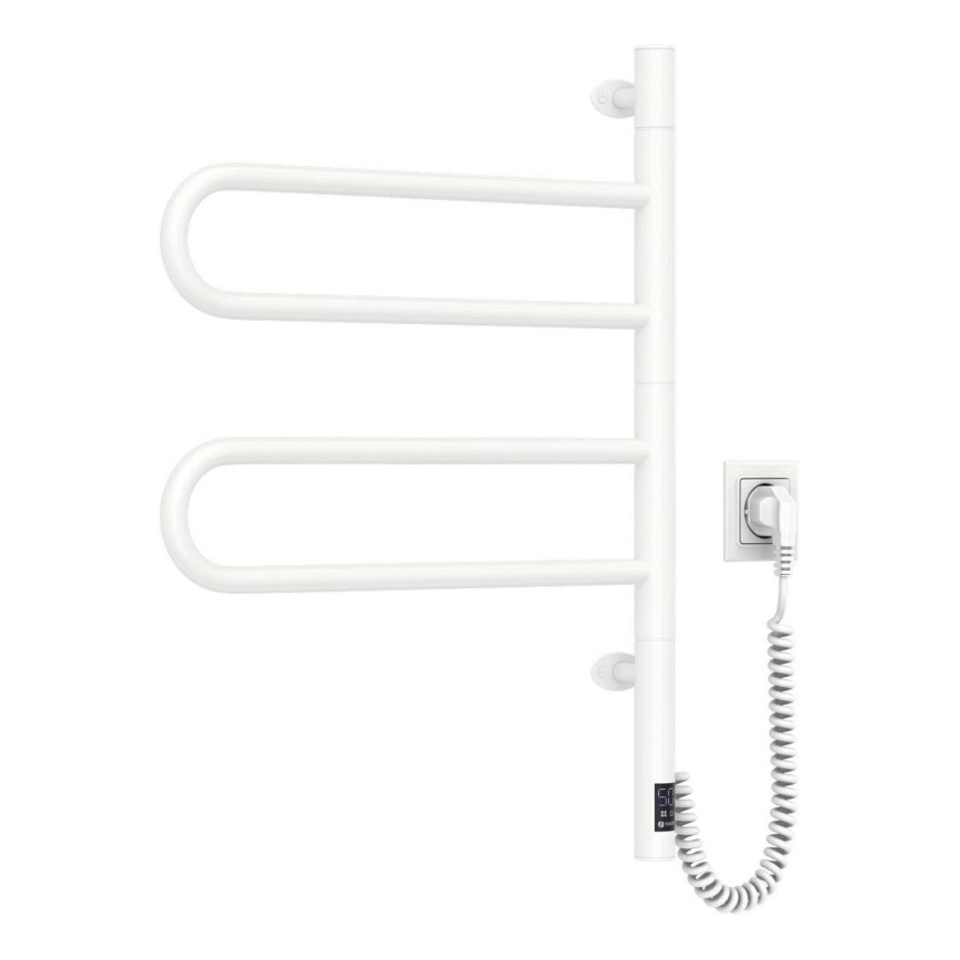 Sähköinen pyörivä pyyhekuivain termostaatilla FOUETTE 128W/230V 64,6 cm IP44 valkoinen