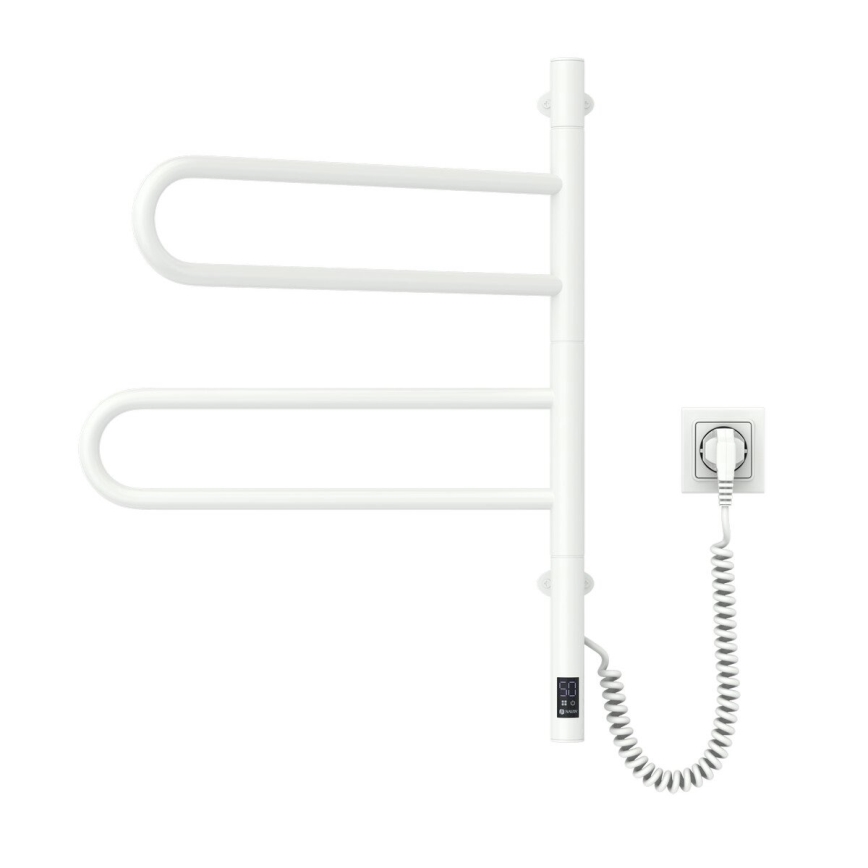Sähköinen pyörivä pyyhekuivain termostaatilla FOUETTE 128W/230V 64,6 cm IP44 valkoinen