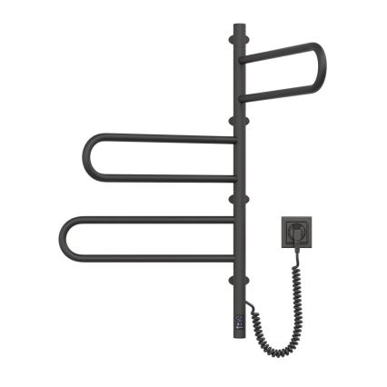 Sähköinen pyörivä pyyhekuivain termostaatilla FOUETTE 185W/230V 81,8 cm IP44 musta