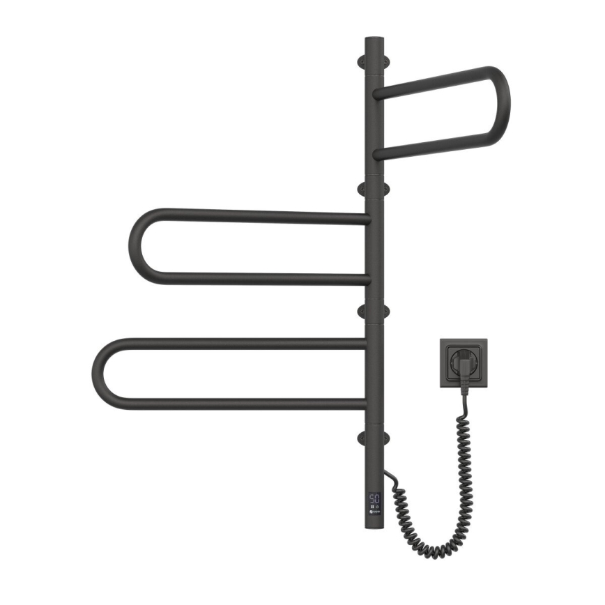 Sähköinen pyörivä pyyhekuivain termostaatilla FOUETTE 185W/230V 81,8 cm IP44 musta