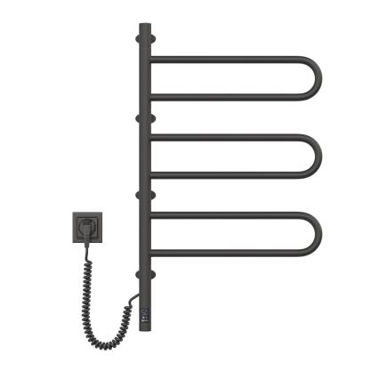 Sähköinen pyörivä pyyhekuivain termostaatilla FOUETTE 185W/230V 81,8 cm IP44 musta