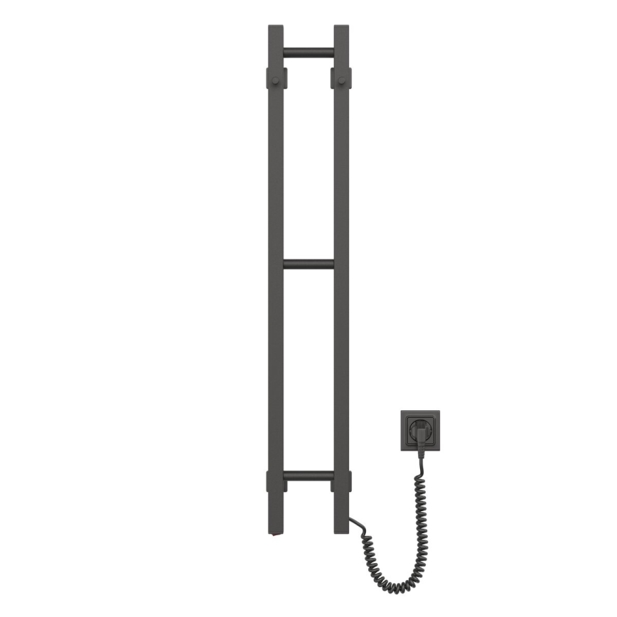 Sähköinen pyyhekuivain SILOUETTE 187W/230V 101,1 cm IP44 musta oikea kulmikas