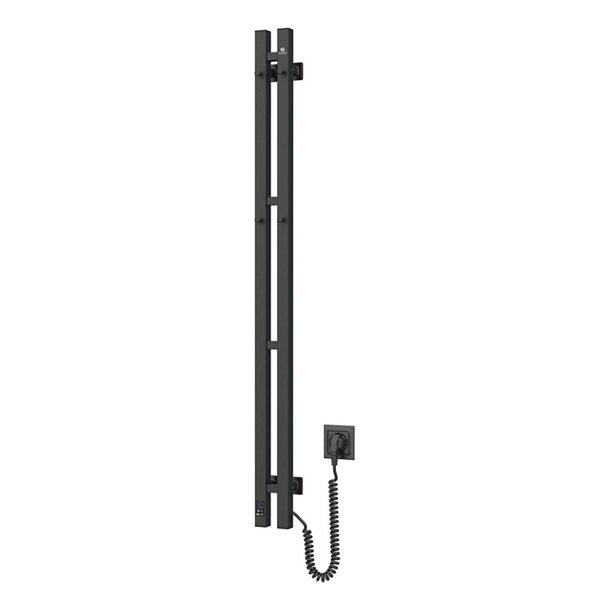 Sähköinen pyyhekuivain termostaatilla SILOUETTE 187W/230V 120,6 cm IP44 musta oikea kulmikas