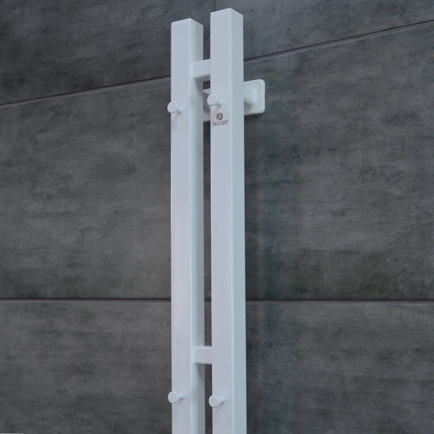 Sähköinen pyyhekuivain termostaatilla SILOUETTE 187W/230V 120,6 cm IP44 valkoinen oikea kulmikas