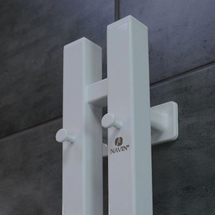 Sähköinen pyyhekuivain termostaatilla SILOUETTE 187W/230V 120,6 cm IP44 valkoinen oikea kulmikas