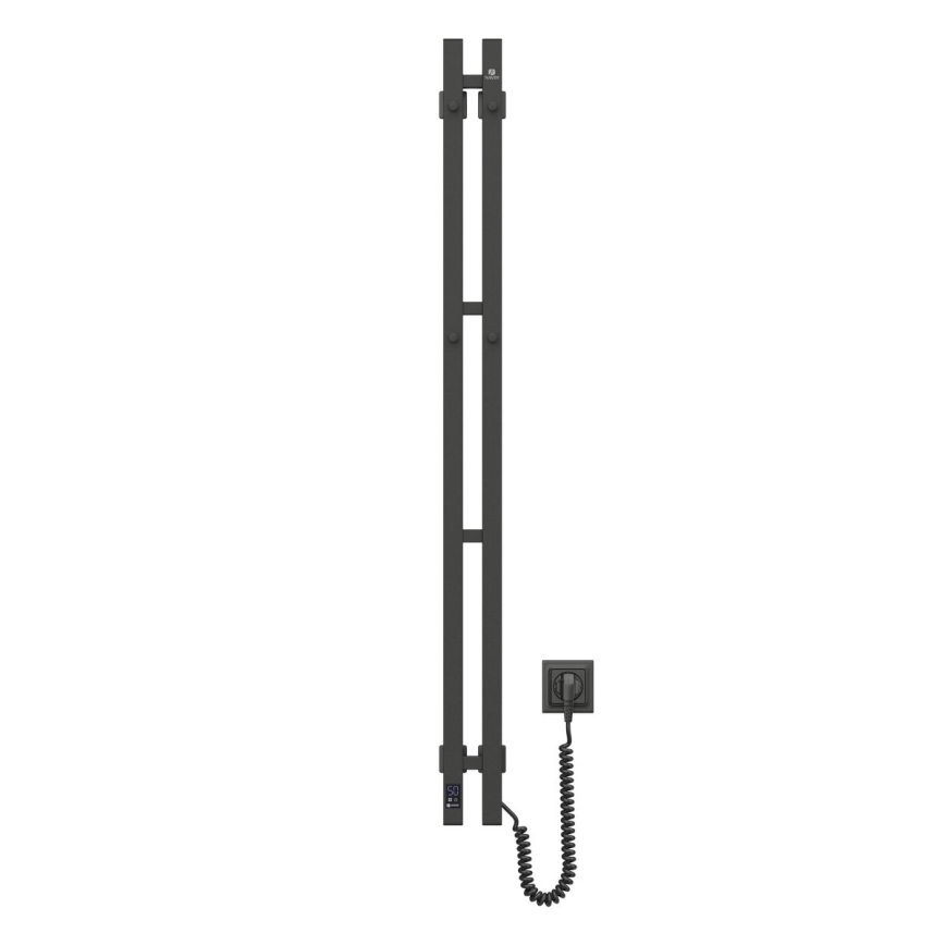Sähköinen pyyhekuivain termostaatilla SILOUETTE 187W/230V 120,6 cm IP44 musta oikea kulmikas